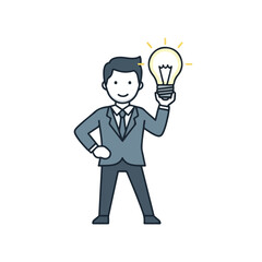 Businessperson Holding Light Bulb Idea