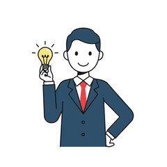 Businessman Holding Light Bulb Idea