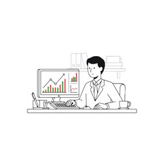 Business Analyst at Desk Analyzing Data