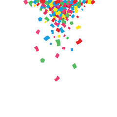Colorful Confetti Streamers Falling from Top