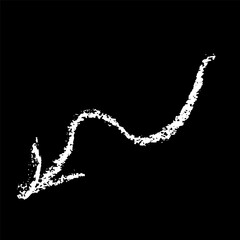 Hand Drawn Chalk Freehand Arrow on Chalkboard Background