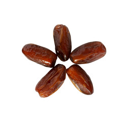 dried dates palm fruit isolated on white