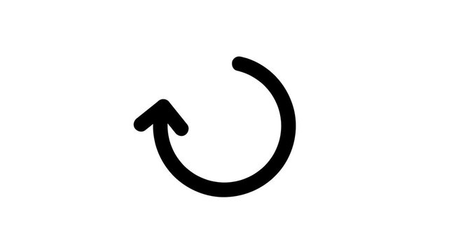 Refresh icon animation for web, app, game, and UI . Rotating circular arrows animation on a white background.