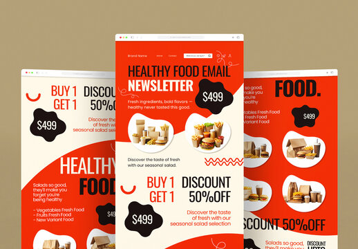 Email Newsletter Design Template for Marketing