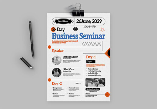 Modern Business Seminar Poster Design