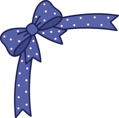 Indigo Polka Dot Hand-Drawn Bows