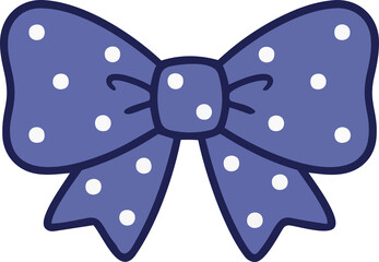 Indigo Polka Dot Hand-Drawn Bows