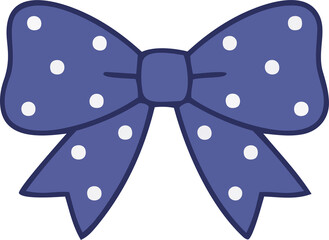 Indigo Polka Dot Hand-Drawn Bows