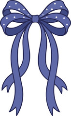 Indigo Polka Dot Hand-Drawn Bows