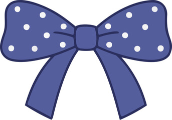 Indigo Polka Dot Hand-Drawn Bows