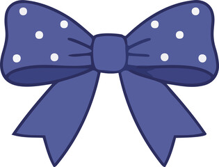 Indigo Polka Dot Hand-Drawn Bows