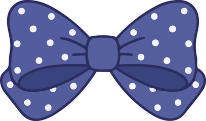 Indigo Polka Dot Hand-Drawn Bows