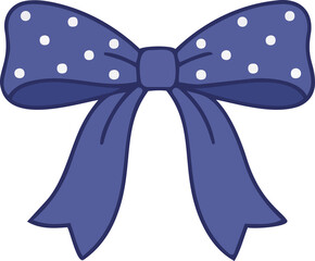 Indigo Polka Dot Hand-Drawn Bows