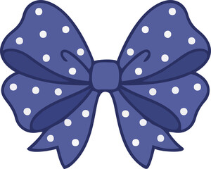 Indigo Polka Dot Hand-Drawn Bows
