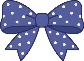 Indigo Polka Dot Hand-Drawn Bows