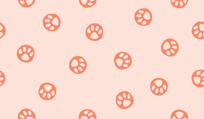 Cute paw pattern background vector design © rupa
