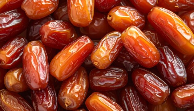 Close-up of Fresh and Sweet Dates, a Healthy Snack.