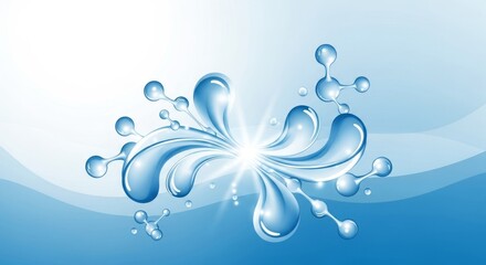 Naklejka premium Abstract Blue Water Droplets and Splash Background