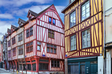 Street in Rouen downtown, France