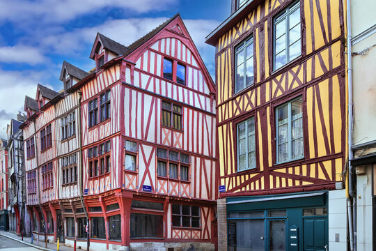 Street  in Rouen downtown, France