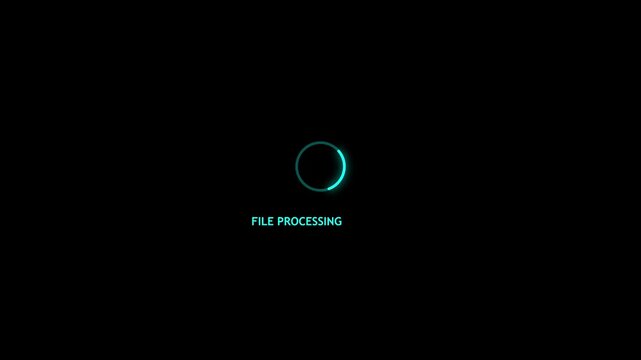 Loading circle animation file processing digital technology concept video