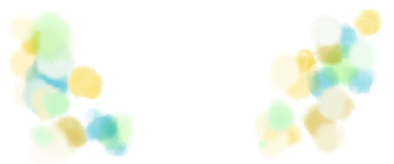 黄緑と黄色や水色の淡い水彩のにじむテクスチャ素材