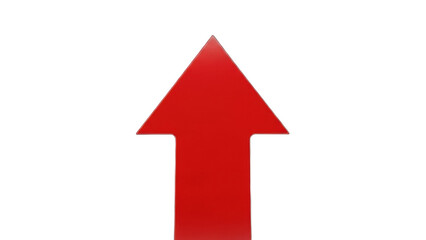 A bright red arrow, dynamically pointing upwards, signifying progress and direction