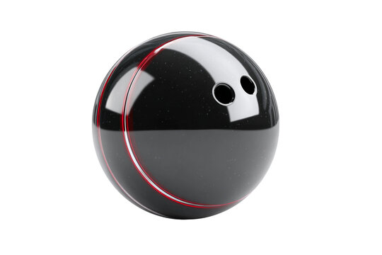 Striking bowling ball for indoor entertainment and sport isolated on transparent background