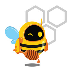 The Playful Bee Robot Character