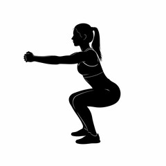 Woman Yoga Stretch Fitness Silhouette Vector Illustration