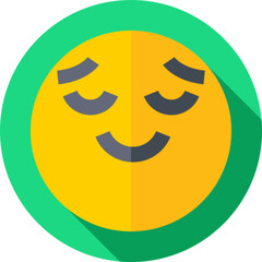 Relieved smiling face expression