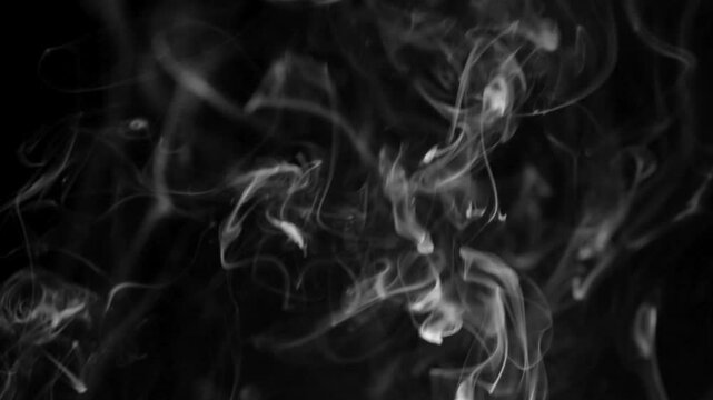 Mystical Smoke Patterns Dance in the Dark Background, Shaping Abstract Art
