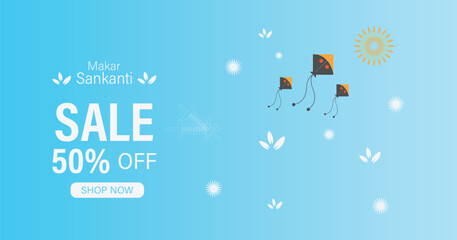 illustration of Makar Sankranti wallpaper with colorful kite for festival of India