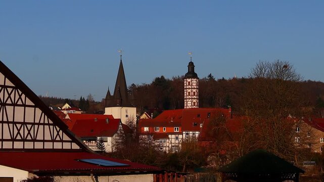 historic village marksuhl in thuringia germany 4k 25fps video