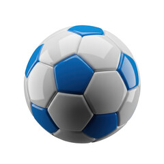 Fototapeta premium Blue and white soccer ball isolated on transparent background