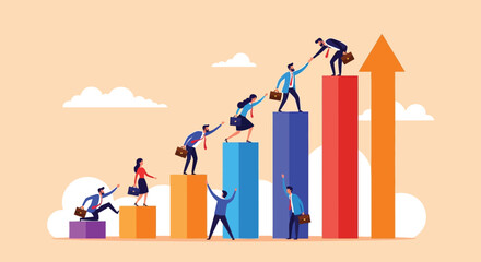 Business growth and teamwork concept illustration