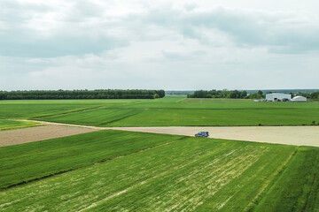 Vehicle driving on field path