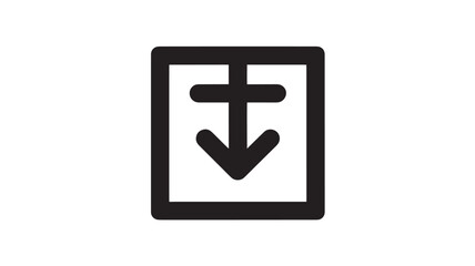 Obraz premium Download icon in simple flat design with black color on white background for user interface