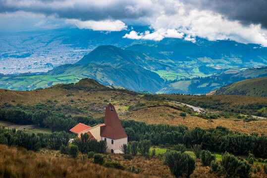 Small Church in the Mountains Near Quito