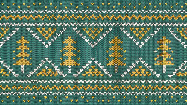knitted christmas pattern seamless nordic sweater vector background 
