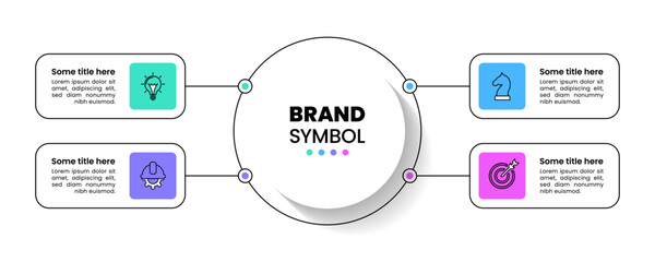 Infographic template. Line banner with 4 steps