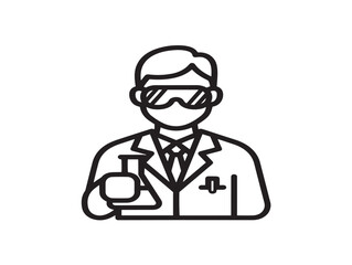 Obraz premium Scientist holding test tube icon
