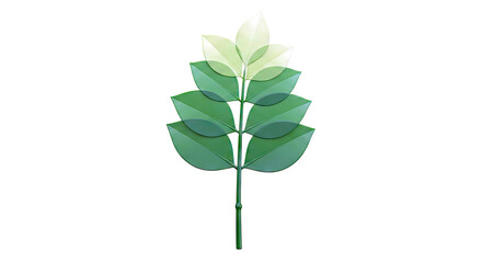 Naklejka premium Green Leaves Branch with Gradual Color Change