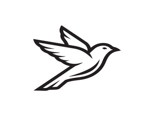 Fototapeta premium Minimalist flying bird icon