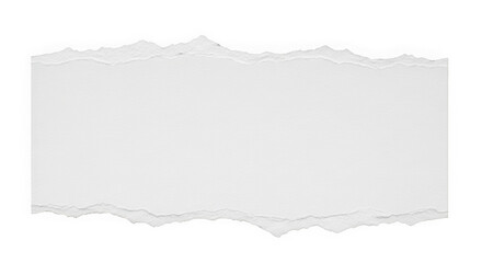 Obraz premium Torn White Paper Edge with Textured Ripped Border, isolated on white.