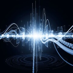 Abstract Technology Signal Frozen at Perfect Synchrony