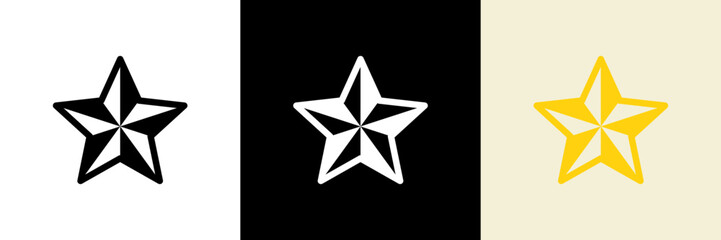 Obraz premium 立体的な星のアイコン（ベクター）