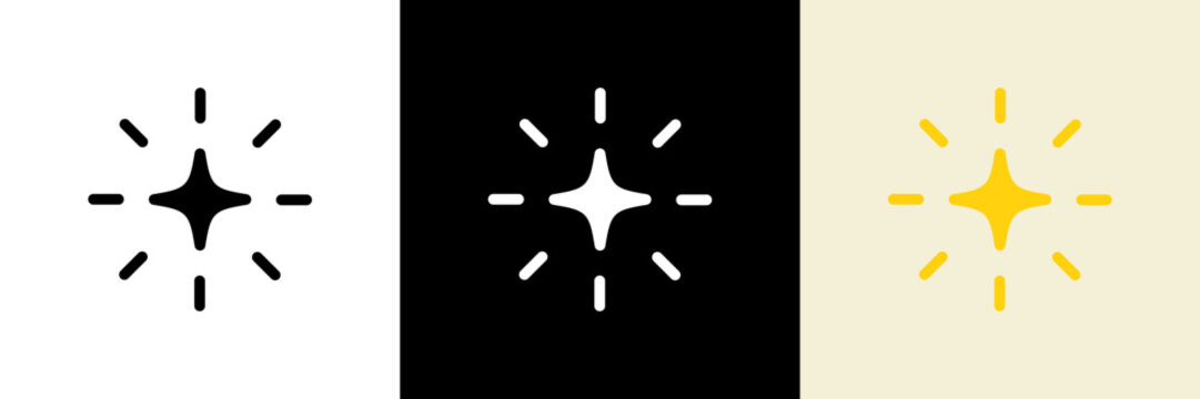 キラキラ・サンバーストアイコン（ベクター）