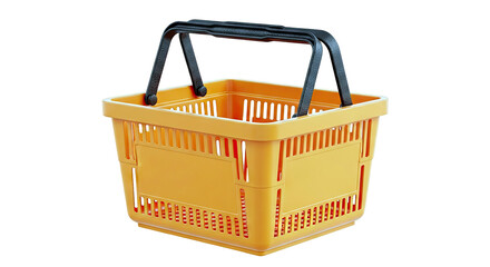 Orange Plastic Shopping Basket with Black Handle