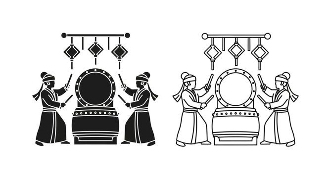 Traditional drummers performing cultural music